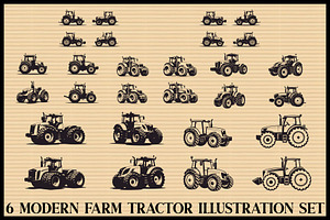 Modern Tractor Bundle, an Illustration by Creativeshirt