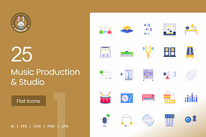 25 Music Production & Studio Icons, an Icon by IconBunny