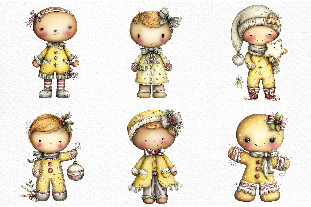 Christmas Gingerbread Man Clipart, an Illustration by Craft Nest (Photo 3 of 6)