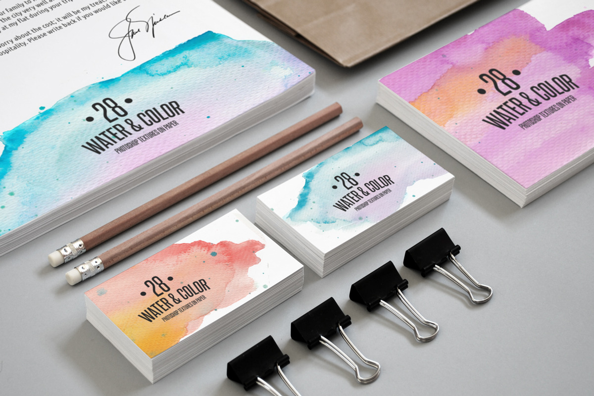 28 Water & Color Textures on Paper preview 2