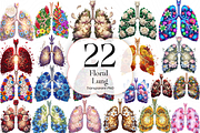 Floral Anatomical Lungs PNG Clipart., an Object Illustration by KennedyStudio (Thumbnail 1 of 4)