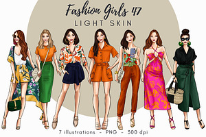 Fashion Girls 47 -Light Skin Clipart