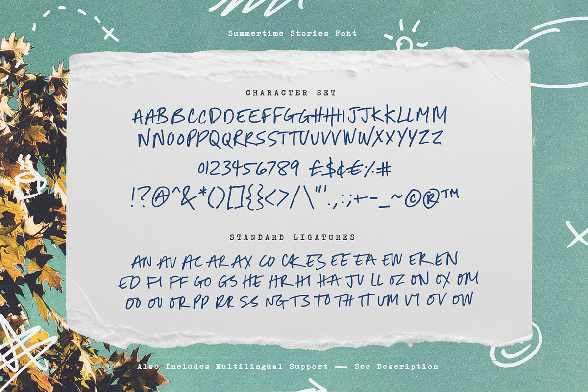 Summertime Stories, a Handwritten Font by Sam Parrett (Photo 8 of 9)