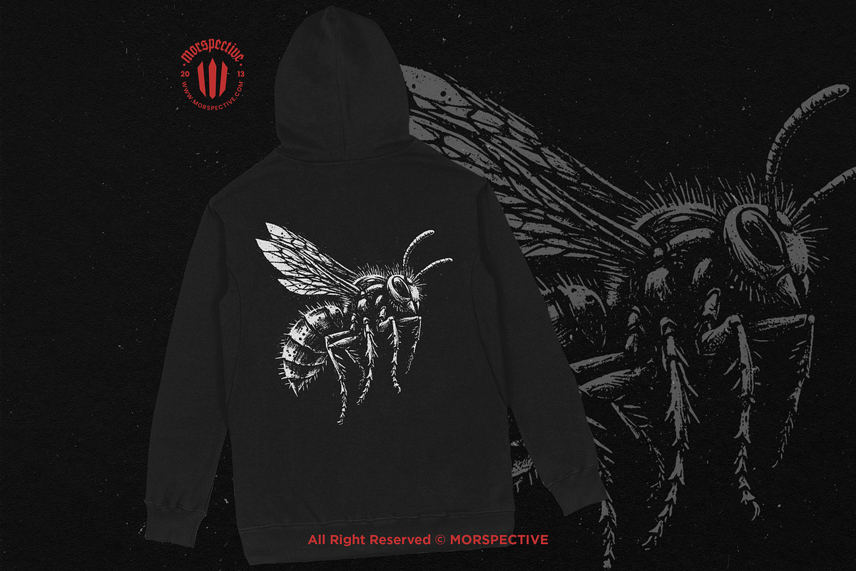 10 Bundle Dark Art Wasp Insect Skull, an Illustration by Morspective (Photo 4 of 7)