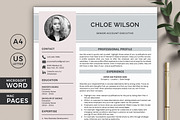 Modern Resume Template Word, a Resume Template by Klamp Studio (Thumbnail 1 of 10)