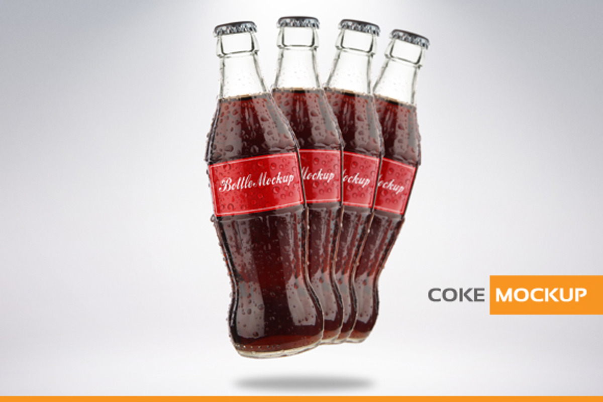 Bottle of Cola Mockup PSD, a Packaging Mockup by Plus Media (Photo 3 of 4)
