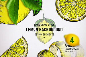 Lemons vector sketches
