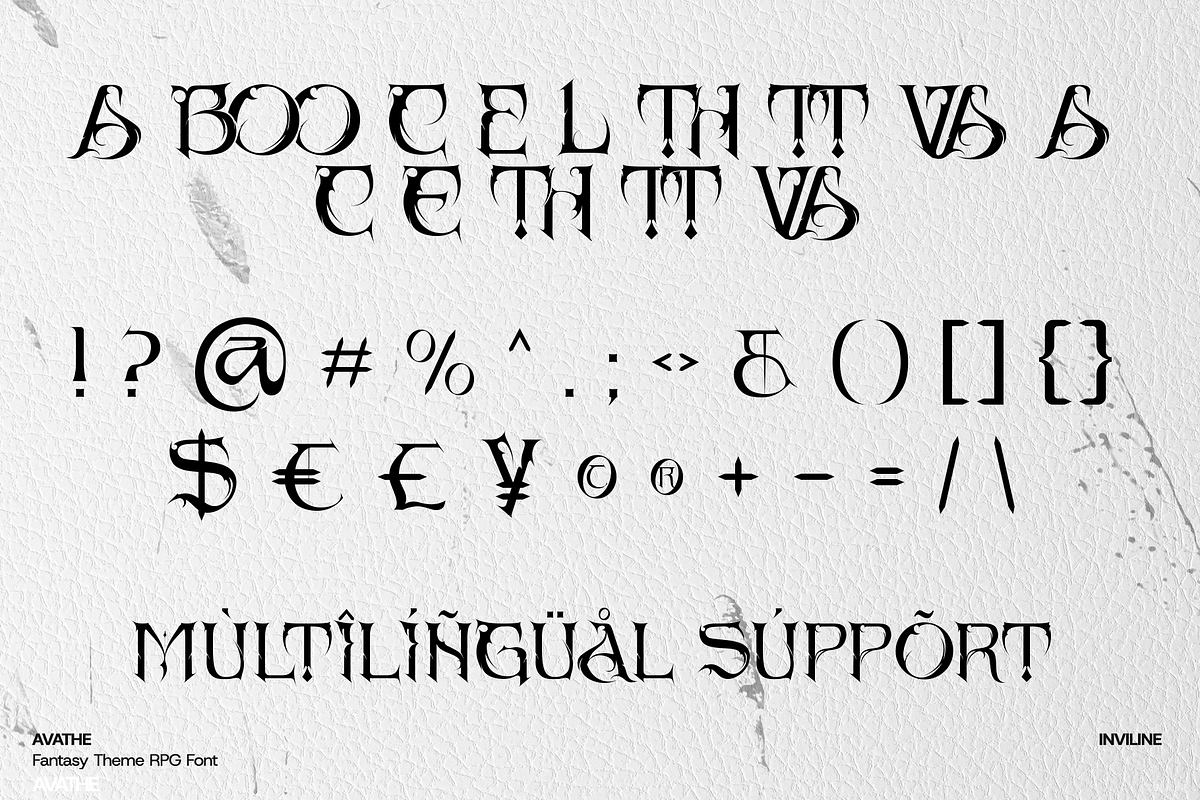 Avathe – Dark Fantasy RPG Font, a Blackletter Font by Inviline.co (Photo 4 of 16)