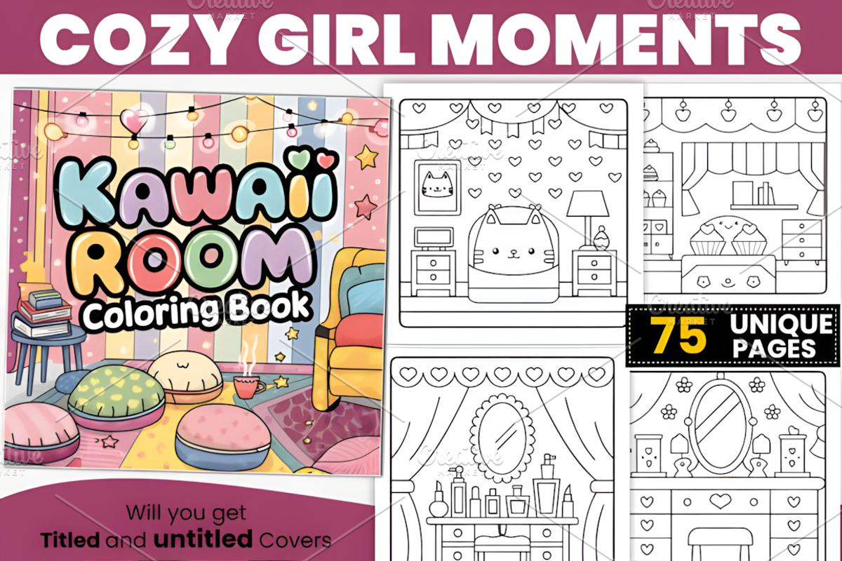Bold Easy Cozy Kawaii Room, an Animal Illustration by Ink Gallery (Photo 1 of 3)