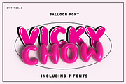 Vicky Chow - Chubby 3D Balloon Font, a Handwritten Font by Typebae (Thumbnail 1 of 7)