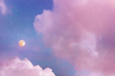 Pink sunset sky with moon and stars stock photo containing antrisolja and