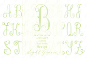 Script Wedding Monogram PNG Green, a Graphic by LABFcreations (Thumbnail 2 of 3)