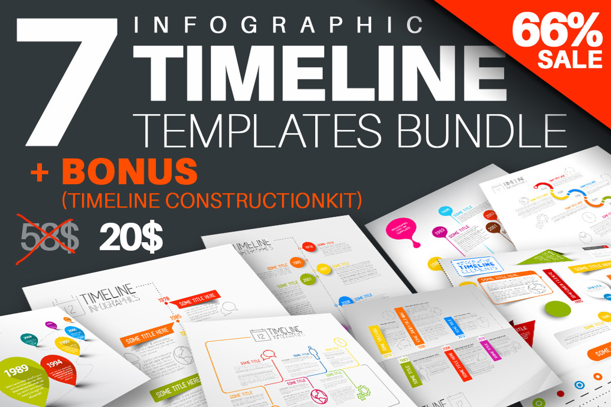 Infographic Timeline Bundle, a Presentation Template by Orson (Photo 1 of 9)