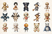 Halloween gothic Voodoo Doll Clipart, an Illustration by Rose Art (Thumbnail 2 of 7)