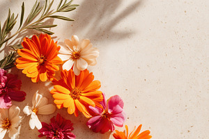 Colorful alstroemeria bouquet on peach background, a Nature Photo by AlyaAnd