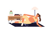 Pregnancy sport exercise, yoga set, a Person Illustration by PaperTrident (Thumbnail 5 of 12)