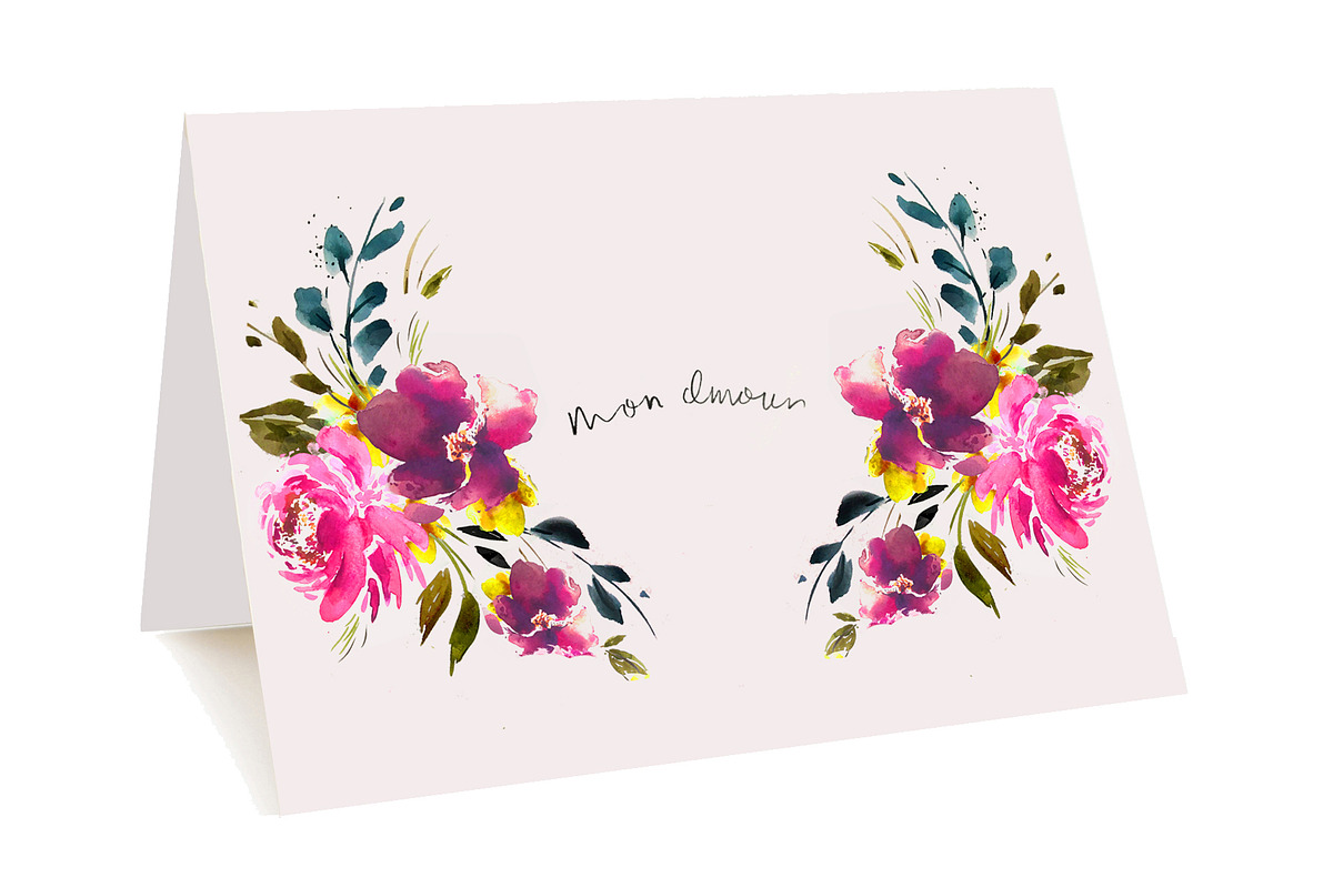 Mon Amour Watercolour Design Set, a Decorative Illustration by Sammy's Illustration (Photo 5 of 10)