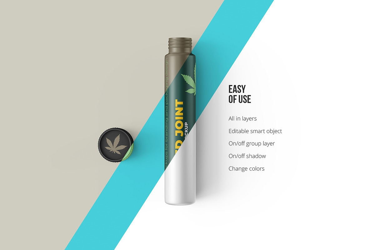 Weed Joint Pre-Roll Tubes 4 PSD, a Cups & Container Mockup by easymock (Photo 7 of 12)