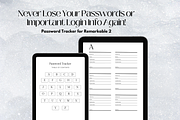 ReMarkable Password Tracker, a Templates & Theme by Moonturn Design (Thumbnail 2 of 3)