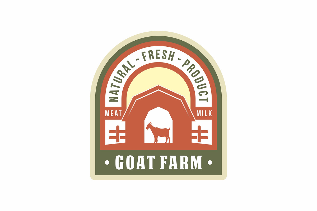 Goat farm emblem logo design vector, a Branding & Logo Template by swarnstudio