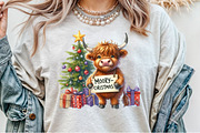 Moo-ry Christmas Cow PNG, an Illustration by Sublimation Artist (Thumbnail 9 of 9)