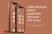 1,200 Neutral Boho iOS 14 App Icons, an Icon by A Good Design Studio (Thumbnail 1 of 8)