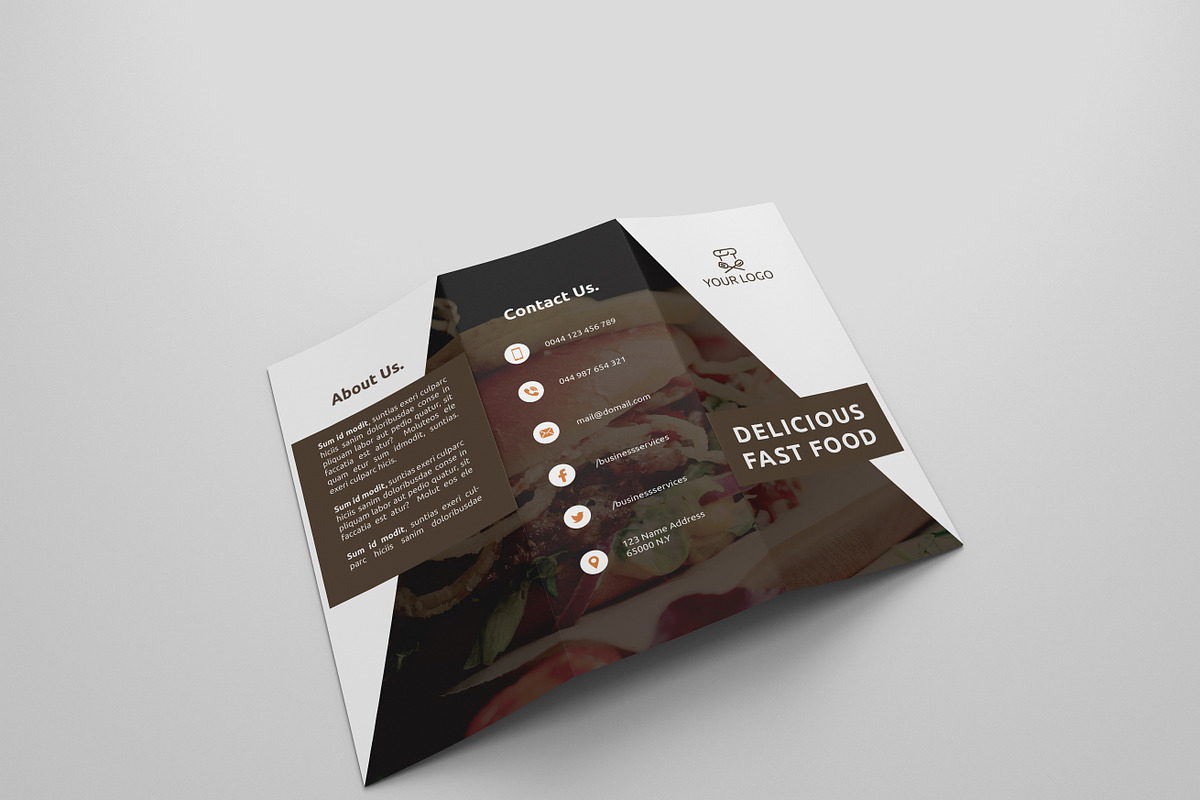 Fast Food Tri-fold Brochures, a Brochure Template by Creatricks (Photo 1 of 2)