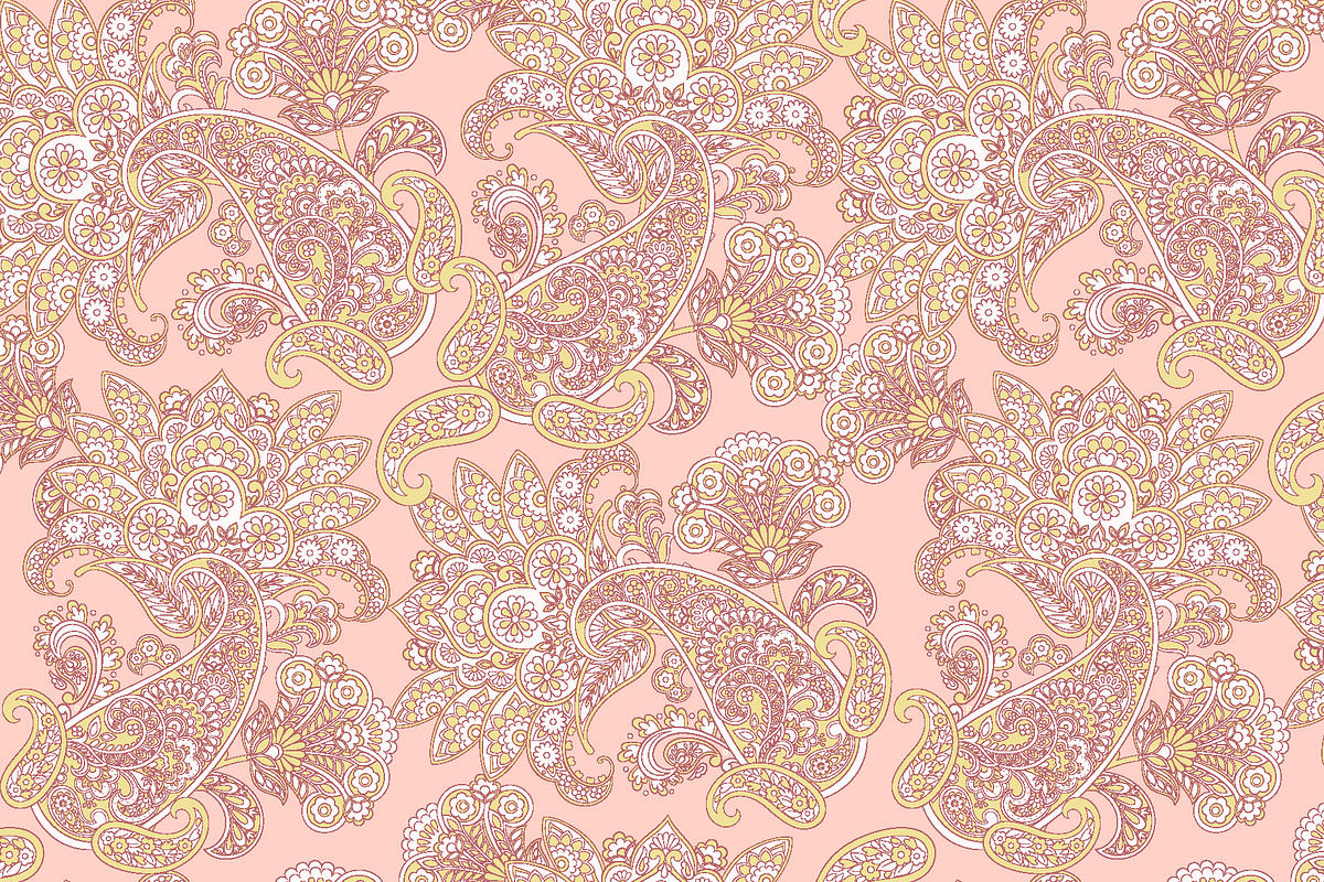 3 Floral paisley fabric patterns, a Wallpaper Graphic by antalogiya (Photo 2 of 4)