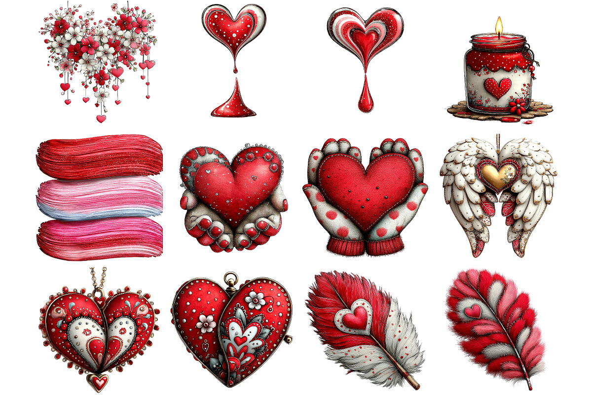 Watercolor Valentine Clipart, an Illustration by DreamArtGraphic (Photo 3 of 4)