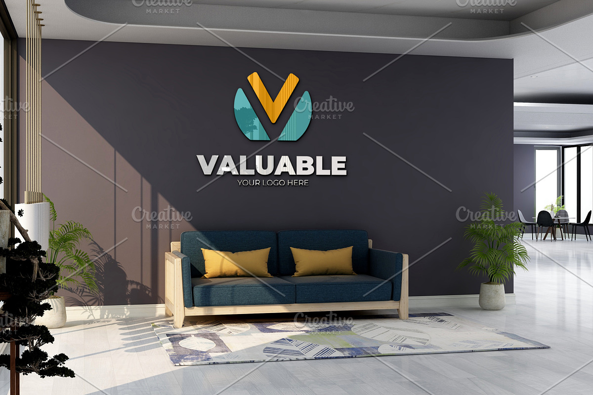 PSD Office Room Wall Logo Mockup, a Product Mockup by Ayy (Photo 9 of 13)