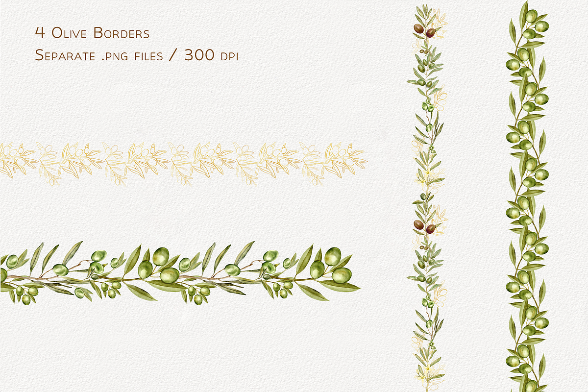 Olive Whispers Watercolor Collection, a Decorative Illustration by Aurella Art (Photo 8 of 15)