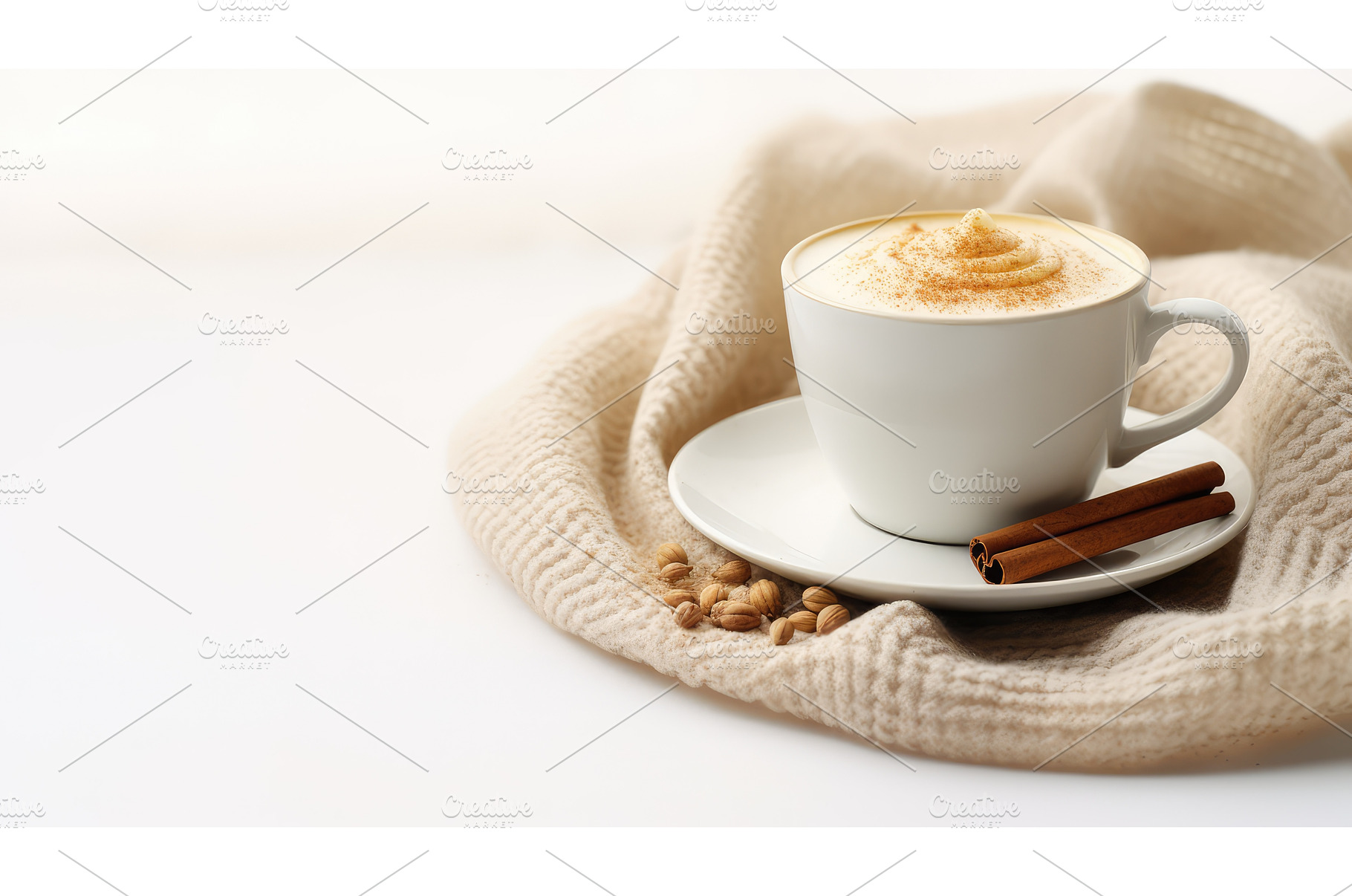 cozy coffee cup on white background, a Food & Drink Photo by pikepicture