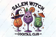 Halloween Salem Witch Cocktail Club, an Illustration by CraftArtStudio (Thumbnail 1 of 4)