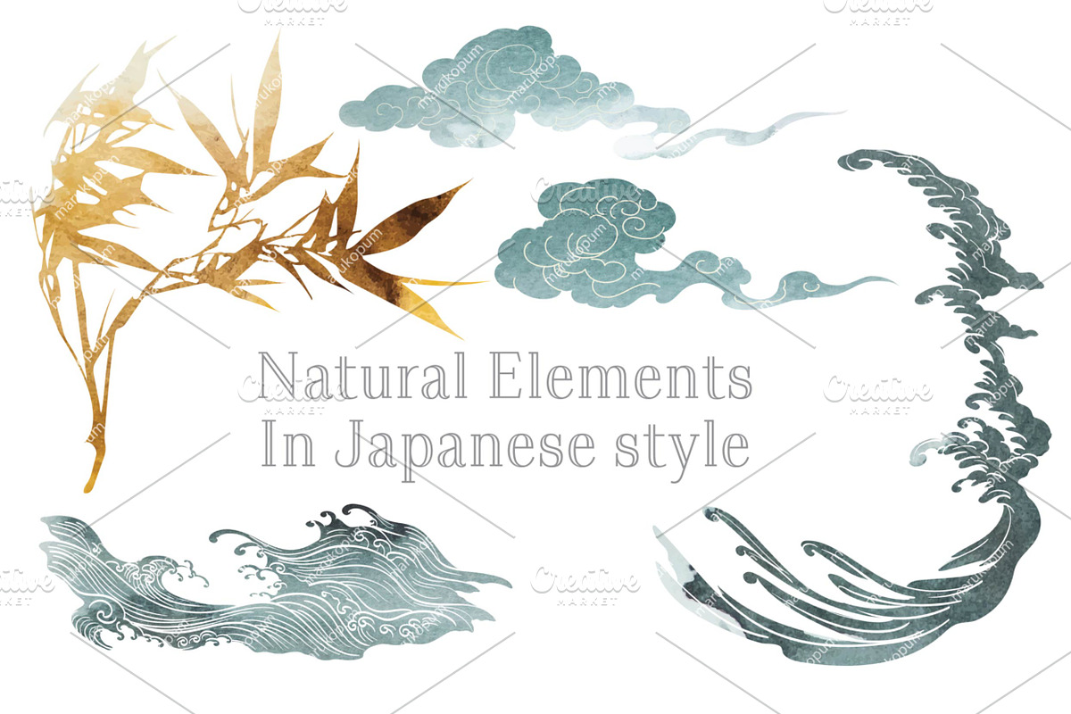 Natural art elements, a Texture Illustration by marukopum