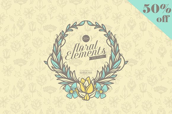 30+ Floral Elements preview 4