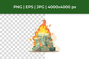 Watercolor Money & Graffiti Vector, a Finance Illustration by InkyQueenArt (Thumbnail 2 of 5)