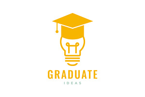 lamp creative graduate hat logo, a Branding & Logo Template by devastd