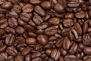 Scattered roasted coffee beans, full frame, a Food & Drink Photo by ndanko