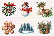 Woodland Christmas Clipart, an Illustration by CreationArt (Thumbnail 2 of 7)