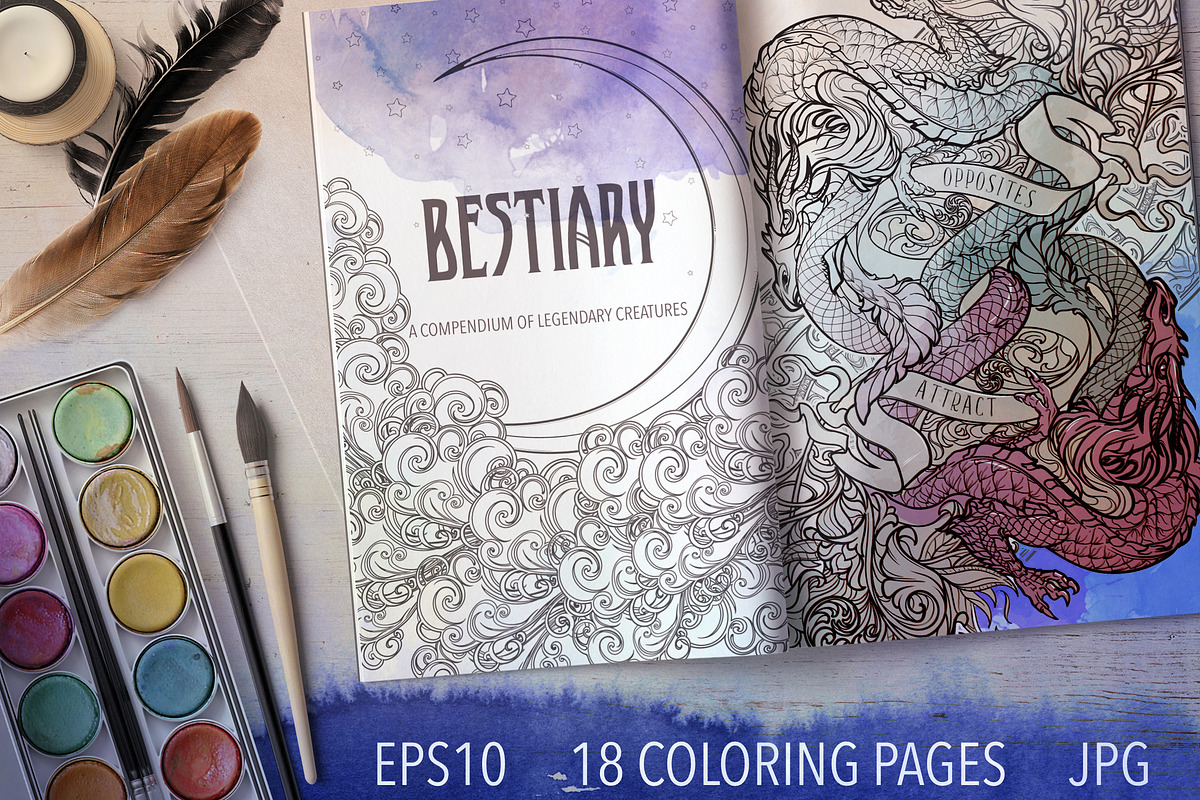 BESTIARY - Coloring Book, a Decorative Illustration by AntonPix Studio (Photo 1 of 20)