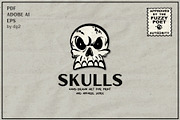 Skulls Vector Pack | Hand-Drawn Art, a Person Illustration by Fuzzy Poet by DG2 (Thumbnail 1 of 3)