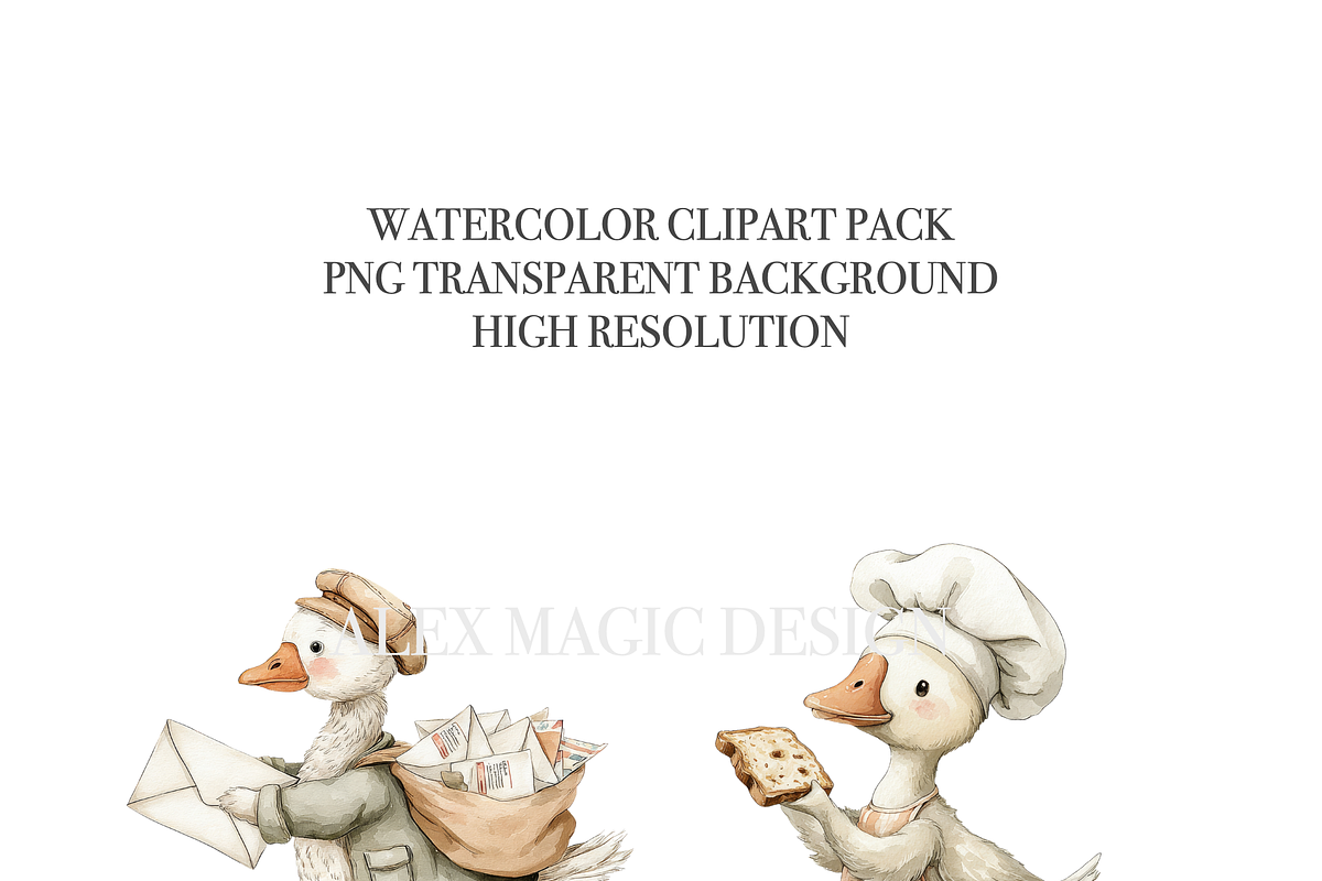 55 Silly Goose Clipart PNGs, an Animal Illustration by Pati Charm Studio (Photo 5 of 9)