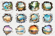Landscapes 3D Hole Clipart Bundle, an Object Graphic by Genius Graph (Thumbnail 2 of 3)