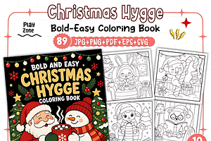 Christmas Hygge Coloring Book, a Seasonal Illustration by Design Station