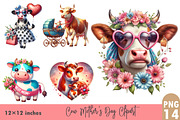 Cow Mother's Day Clipart., a Graphic by CitraGraphics (Thumbnail 1 of 3)