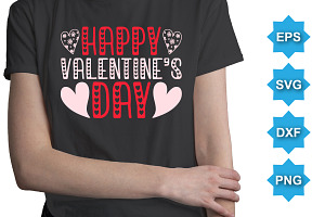 Happy Valentine's Day Typography SVG