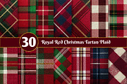 Royal Red Christmas Tartan Plaid, a Texture Illustration by Dream Creation (Thumbnail 1 of 6)