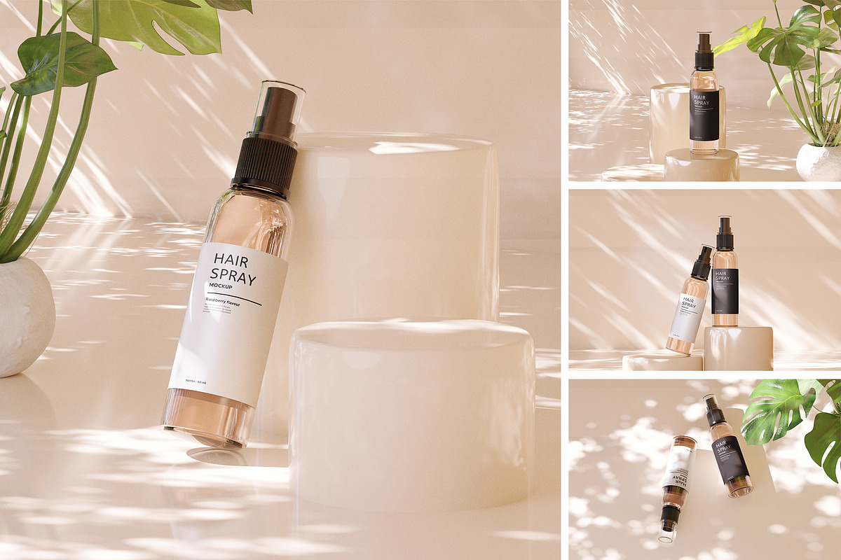 Matte spray cosmetic bottle mockup, a Packaging Mockup by xavier_studio (Photo 1 of 5)