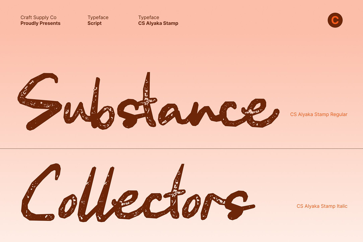 CS Alyaka Stamp, a Handwritten Font by Craft Supply Co. (Photo 5 of 8)