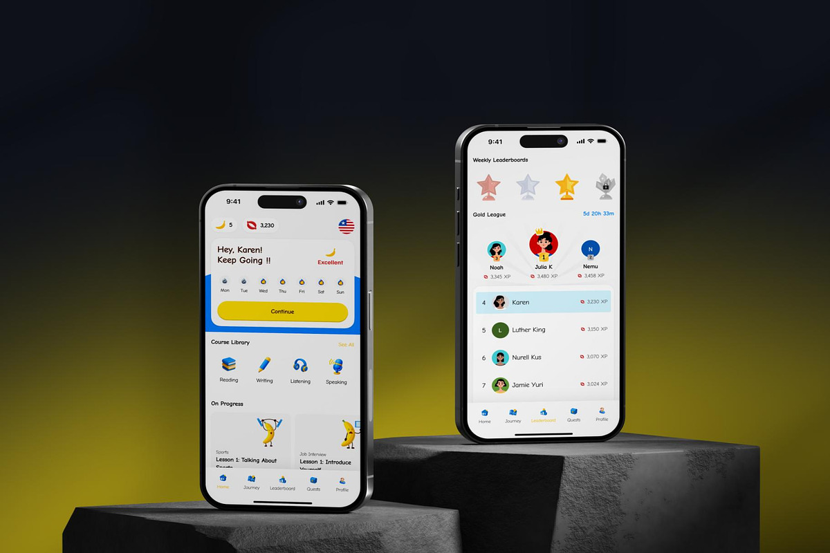 Banano Language Learning App UI Kit, an UI Kit Template by Lumina_ui_ux202 (Photo 7 of 8)